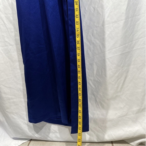 NEW Aidan by Aidan Mattox [ 6 ]‎ Satin Cowl Neck Gown in Royal Sapphire - Picture 8 of 16